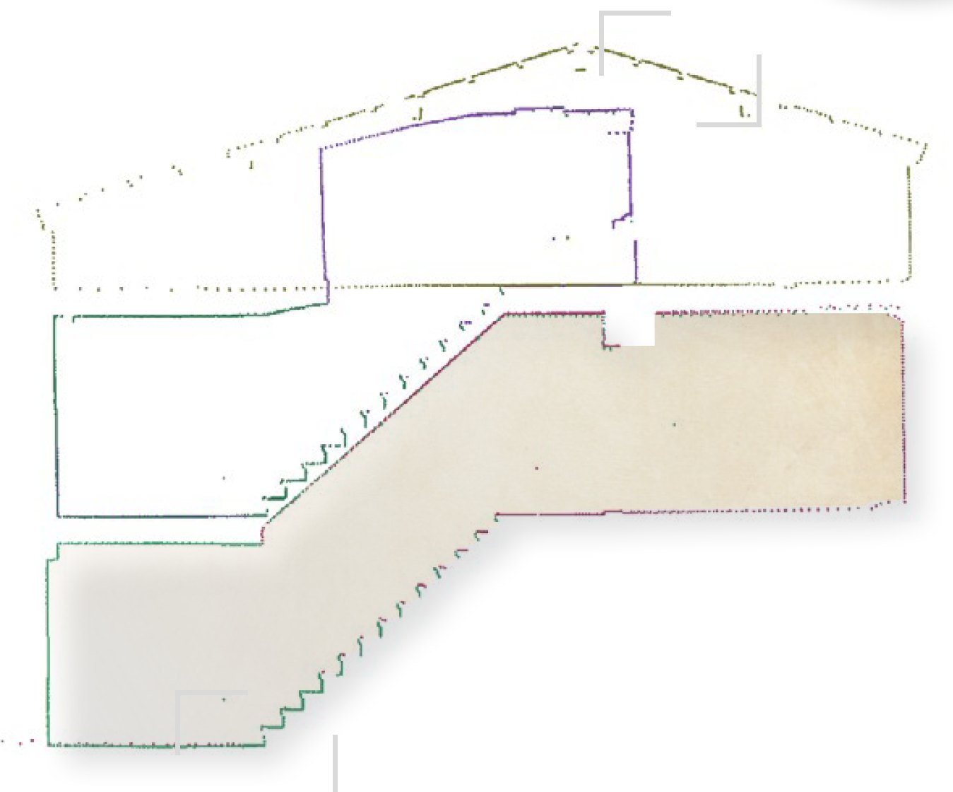 Treppe und Deckenstärken im Schnitt